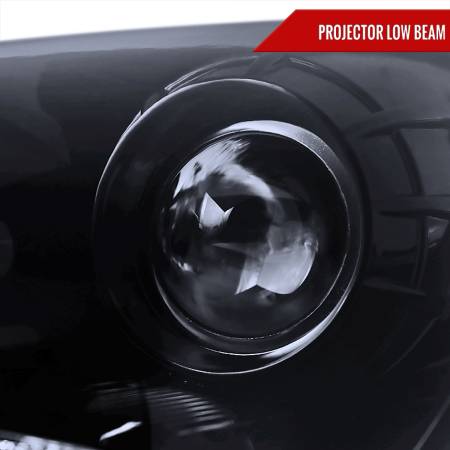 Spec'D Tuning Products - Spec-D 2010-2012 Hyundai Genesis Coupe R8 Style LED Strip Projector Headlights (Glossy Black Housing/Smoke Lens)