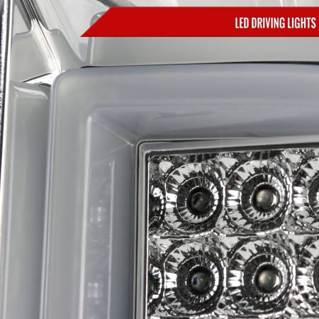 Spec'D Tuning Products - Spec-D 2014-2018 Chevrolet Silverado 1500/ 2015-2019 Silverado 2500HD 3500HD GMC Sierra 3500HD LED Tail Lights (Chrome Housing/Clear Lens)