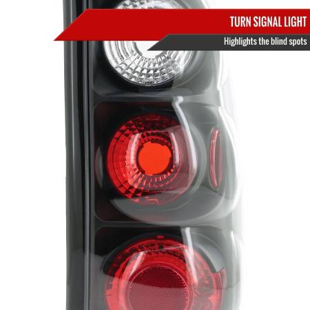 Spec'D Tuning Products - Spec-D 1999-2002 Chevrolet Silverado/ 1999-2006 GMC Sierra Tail Lights (Matte Black Housing/Clear Lens)