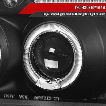 Spec'D Tuning Products - Spec-D 1999-2000 Honda Civic Dual Halo Projector Headlights (Matte Black Housing/Clear Lens)