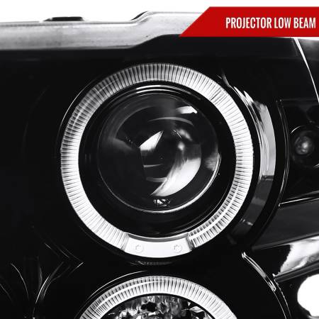 Spec'D Tuning Products - Spec-D 2009-2018 Dodge RAM 1500 / 2019-2021 RAM Classic / 2010-2018 RAM 2500 3500 Dual Halo Projector Headlights (Jet Black Housing/Clear Lens)