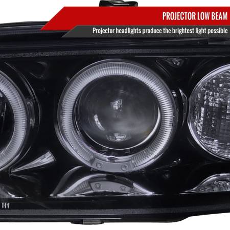 Spec'D Tuning Products - Spec-D 1994-1997 Honda Accord Dual Halo Projector Headlights (Glossy Black Housing/Smoke Lens)