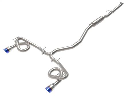 aFe Power (Advanced FLOW Engineering) - aFe Takeda 22-23 Honda Civic Si I4-1.5L (t) 2.5in to 3in 304 SS CB Exhaust - Blue Flame Tips