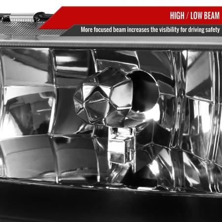 Spec'D Tuning Products - Spec-D 1990-1993 Acura Integra Factory Style Crystal Headlights w/ Amber Reflectors (Matte Black Housing/Clear Lens)