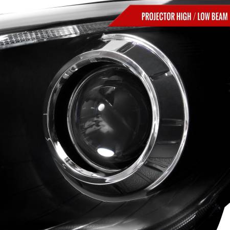 Spec'D Tuning Products - Spec-D 2010-2013 Hyundai Tucson Projector Headlights w/ LED Light Strip (Matte Black Housing/Clear Lens)