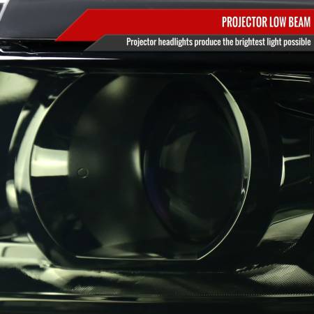 Spec'D Tuning Products - Spec-D 2015-2020 Chevrolet Tahoe Suburban/ 2016-2019 Suburban 3500HD Projector Headlights w/ LED Light Strip (Chrome Housing/Smoke Lens)