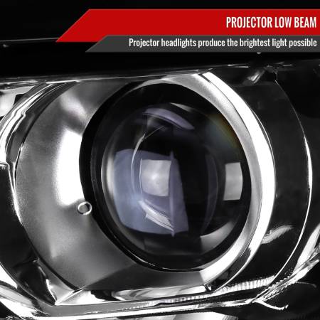 Spec'D Tuning Products - Spec-D 2015-2020 Chevrolet Tahoe/Suburban LED Strip Projector Headlights (Black Housing/Clear Lens)