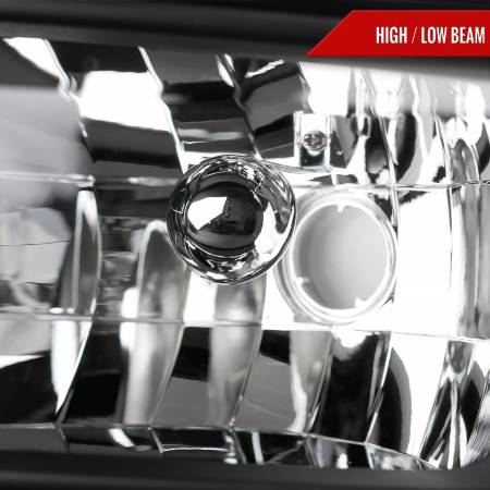 Spec'D Tuning Products - Spec-D 1999-2004 Ford F-250/F-350/F-450/F-550/Excursion Crystal Headlights w/ SMD LED Light Strip (Matte Black Housing/Clear Lens)