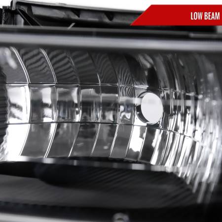Spec'D Tuning Products - Spec-D 1999-2002 Chevrolet Silverado/ 2000-2006 Tahoe/Suburban Factory Style Headlights w/ Bumper Light Assembly (Matte Black Housing/Clear Lens)