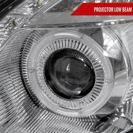 Spec'D Tuning Products - Spec-D 1998-2005 Lexus GS300/GS400/GS430 Halo Projector Headlights w/ SMD LED Light Strip (Chrome Housing/Clear Lens)