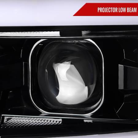 Spec'D Tuning Products - Spec-D 2015-2019 Chevrolet Silverado 2500HD/3500HD Switchback Sequential LED Turn Signal Projector Headlights (Glossy Black Housing/Clear Lens)