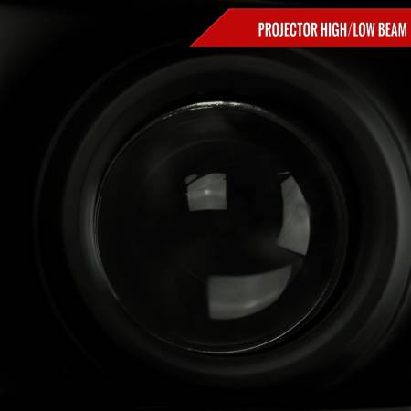 Spec'D Tuning Products - Spec-D 2008-2010 Ford F-250/F-350/F-450/F-550 Super Duty Projector Headlights w/ LED Sequential Turn Signal (Matte Black Housing/Smoke Lens)