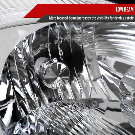 Spec'D Tuning Products - Spec-D 2004-2005 Toyota Sienna Passenger/Right Side Factory Style Headlights w/ Amber Reflector (Chrome Housing/Clear Lens)