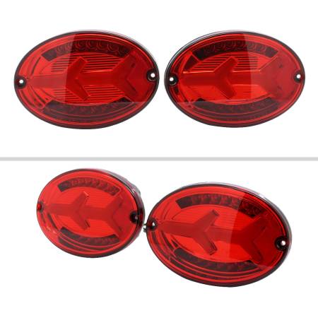 Spec'D Tuning Products - Spec-D 1997-2004 Chevrolet Corvette C5 4 PC LED Bar Tail Lights (Chrome Housing/Red Lens)