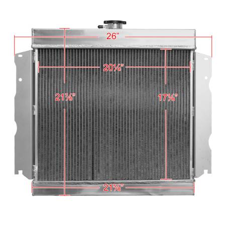 Spec'D Tuning Products - Spec-D 1963-1969 Dodge Dart/Charger/Coronet Plymouth Satellite/Belvedere/Savoy Aluminum 3-Row Performance Radiator
