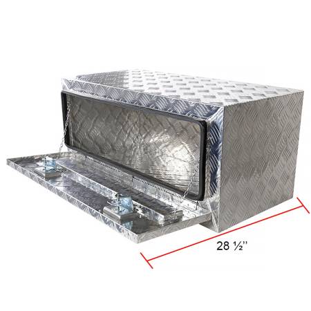 Spec'D Tuning Products - Spec-D Universal 36" Heavy Duty Silver Aluminum Underbody Truck Tool Box w/ T-Handle Latches, Locks, & Keys