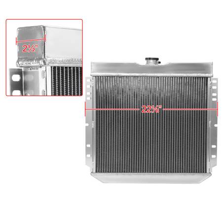 Spec'D Tuning Products - Spec-D 1963-1970 Ford Mustang/Fairlane/Falcon/Galaxie/Torino Mercury Cougar V8 Aluminum 3-Row Performance Radiator