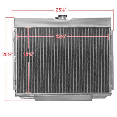 Spec'D Tuning Products - Spec-D 1967-1970 Ford Mustang/Fairlane/Ranchero Mercury Cougar Aluminum 3-Row Performance Radiator