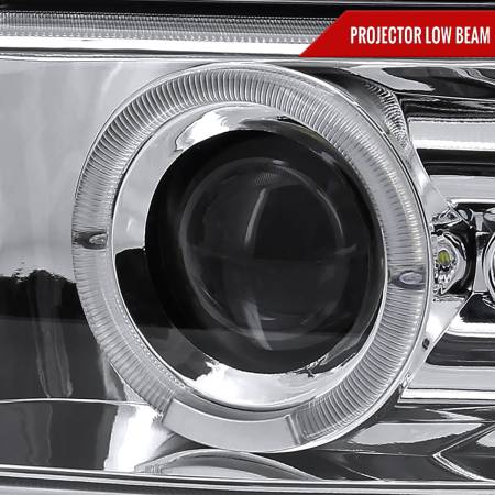 Spec'D Tuning Products - Spec-D 1999-2002 Chevrolet Silverado/ 2000-2006 Tahoe Suburban Dual Halo Projector Headlights (Chrome Housing/Clear Lens)
