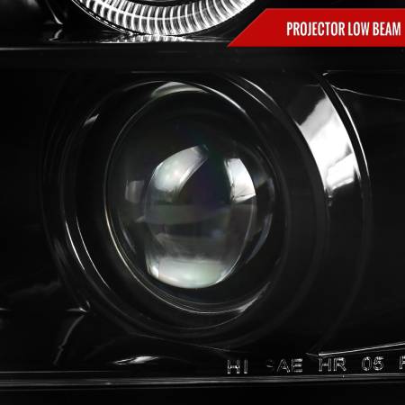 Spec'D Tuning Products - Spec-D 2005-2009 Ford Mustang  Halo Projector Headlights (Jet Black Housing/Clear Lens)