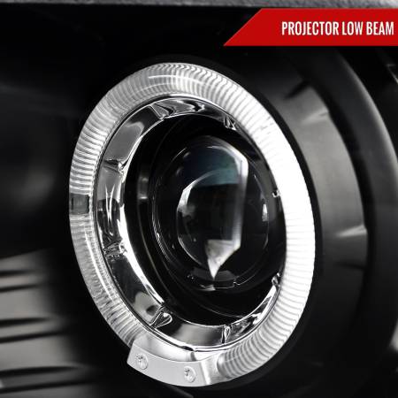 Spec'D Tuning Products - Spec-D 2010-2014 Ford Mustang Dual Halo Projector Headlights (Matte Black Housing/Clear Lens)