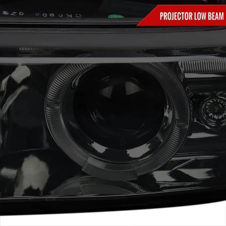 Spec'D Tuning Products - Spec-D 1999-2002 Chevrolet Silverado/ 2000-2006 Tahoe Suburban Dual Halo Projector Headlights (Chrome Housing/Smoke Lens)