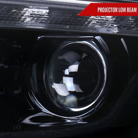 Spec'D Tuning Products - Spec-D 2010-2012 Ford Fusion Projector Headlights w/ LED Light Strip (Glossy Black Housing/Smoke Lens)