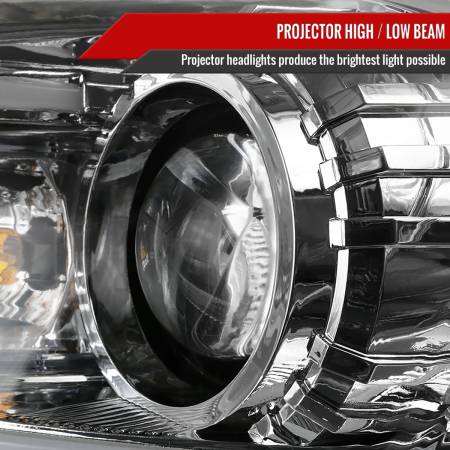 Spec'D Tuning Products - Spec-D 2010-2013 Mazda 3 Projector Headlights w/ LED Light Strip (Chrome Housing/Clear Lens)