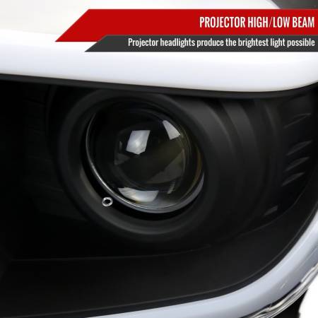 Spec'D Tuning Products - Spec-D 2014-2021 Toyota Tundra LED Switchback Sequential Turn Signal LED Bar Projector Headlights (Matte Black Housing/Clear Lens)