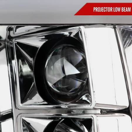 Spec'D Tuning Products - Spec-D 2009-2018 Dodge RAM 1500 / 2019-2021 RAM Classic / 2010-2018 RAM 2500 3500 LED C-Bar Projector Headlights (Chrome Housing/Clear Lens)