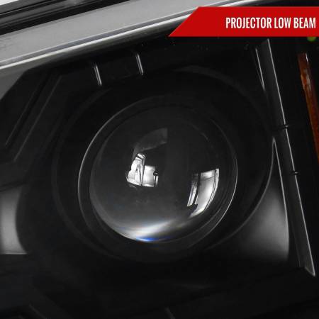Spec'D Tuning Products - Spec-D 2002-2009 Chevrolet Trailblazer Projector Headlights w/ LED Light Strip (Matte Black Housing/Clear Lens)