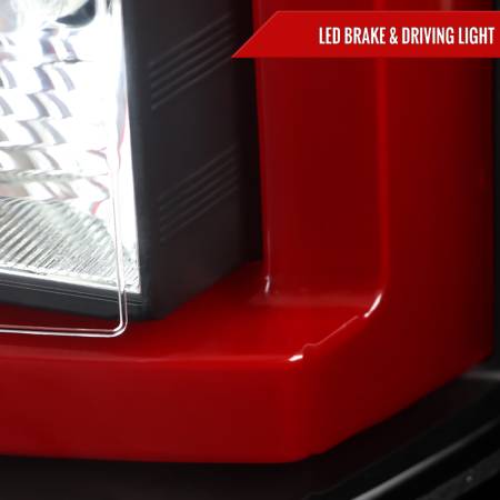 Spec'D Tuning Products - Spec-D 2015-2020 GMC Yukon/Yukon XL Denali SLE/SLT LED Tail Lights (Black Housing/Clear Lens w/ Red Bar)