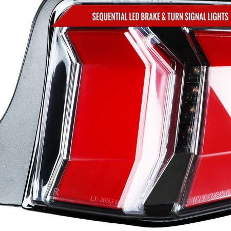 Spec'D Tuning Products - Spec-D 2010-2012 Ford Mustang Sequential LED Tail Lights (Jet Black Housing/Clear Lens)
