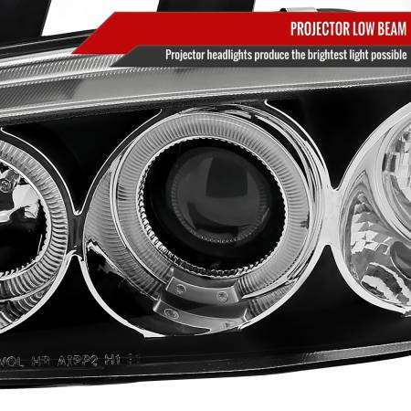 Spec'D Tuning Products - Spec-D 1992-1995 Honda Civic Dual Halo Projector Headlights (Matte Black Housing/Clear Lens)