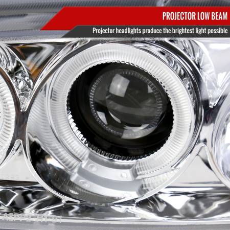 Spec'D Tuning Products - Spec-D 1992-1995 Honda Civic Dual Halo Projector Headlights (Chrome Housing/Clear Lens)