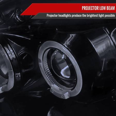Spec'D Tuning Products - Spec-D 1999-2000 Honda Civic Dual Halo Projector Headlights (Glossy Black Housing/Smoke Lens)