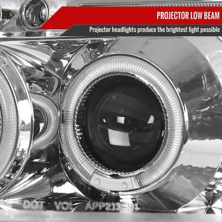 Spec'D Tuning Products - Spec-D 1999-2000 Honda Civic Dual Halo Projector Headlights (Chrome Housing/Clear Lens)