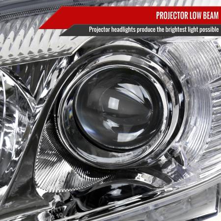 Spec'D Tuning Products - Spec-D 2010-2011 Toyota Camry Projector Headlights w/ Amber Reflectors (Chrome Housing/Clear Lens)