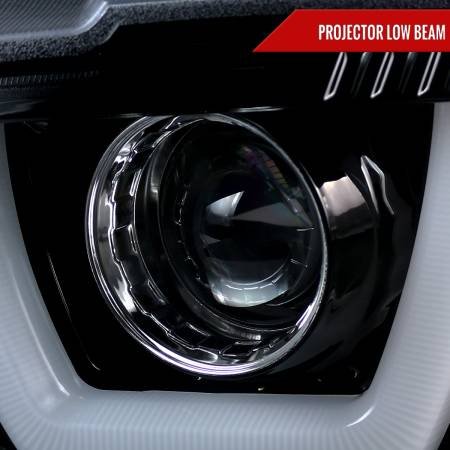 Spec'D Tuning Products - Spec-D 2011-2014 Dodge Charger Dual LED U-Bar Projector Headlights (Glossy Black Housing/Smoke Lens)