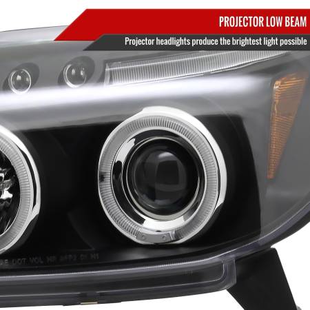 Spec'D Tuning Products - Spec-D 2003-2005 Toyota 4Runner Dual Halo Projector Headlights (Matte Black Housing/Clear Lens)