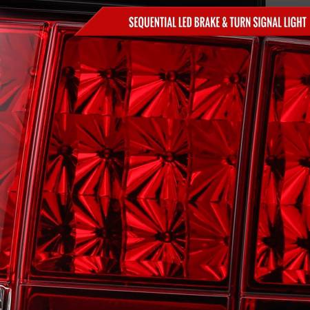 Spec'D Tuning Products - Spec-D 2005-2009 Ford Mustang Sequential LED Tail Lights (Chrome Housing/Red Lens)