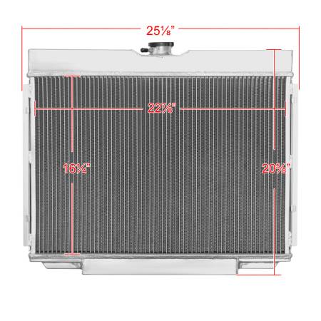 Spec'D Tuning Products - Spec-D 1967-1970 Ford Mustang/Fairlane/Ranchero Mercury Cougar 3-Row Radiator with Dual Fan Shroud Design