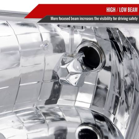 Spec'D Tuning Products - Spec-D 1998-2011 Ford Crown Victoria Factory Style Headlights w/ Corner Signal Lights (Chrome Housing/Clear Lens)