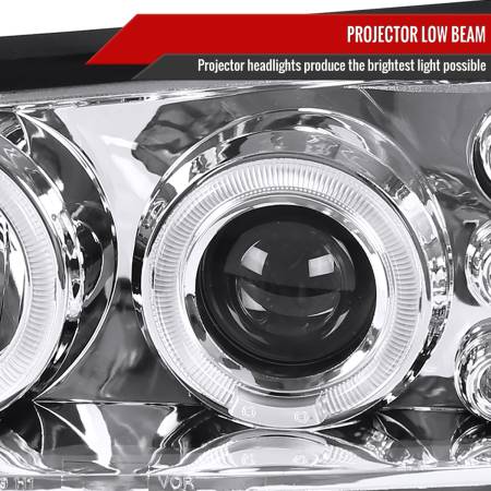 Spec'D Tuning Products - Spec-D 2000-2005 Chevrolet Impala Dual Halo Projector Headlights (Chrome Housing/Clear Lens)