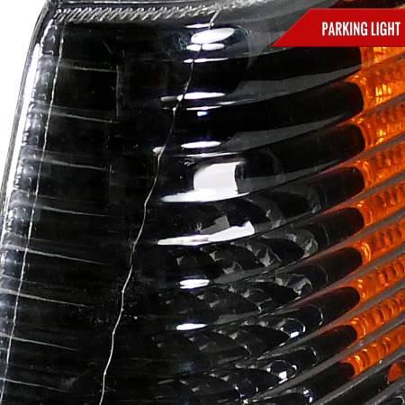 Spec'D Tuning Products - Spec-D 1993-1998 Jeep Grand Cherokee Corner Lights w/ Amber Reflectors (Matte Black Housing/Clear Lens)