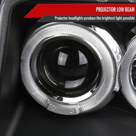 Spec'D Tuning Products - Spec-D 2001-2004 Nissan Frontier Dual Halo Projector Headlights (Matte Black Housing/Clear Lens)