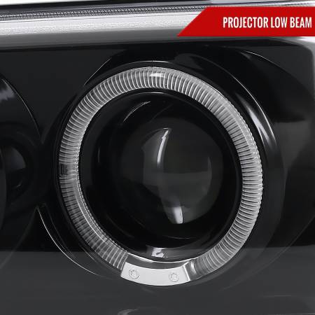 Spec'D Tuning Products - Spec-D 2001-2006 GMC Yukon + XL Denali/ 2002-2006 GMC Sierra Denali Dual Halo Projector Headlights w/ Bumper Lights (Jet Black Housing/Clear Lens)