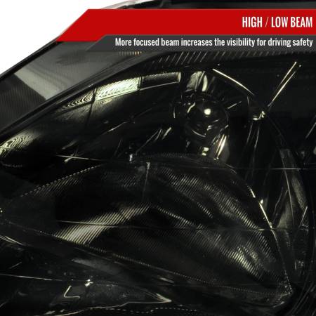 Spec'D Tuning Products - Spec-D 1999-2000 Honda Civic Factory Style Crystal Headlights (Chrome Housing/Smoke Lens)