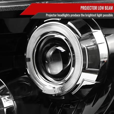 Spec'D Tuning Products - Spec-D 2009-2014 Ford F-150 Dual Halo Projector Headlights (Jet Black Housing/Clear Lens)