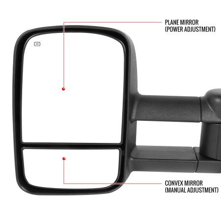 Spec'D Tuning Products - Spec-D 1999-2002 Chevrolet Silverado/Tahoe/Suburban GMC Sierra/Yukon XL Power Heated Manual Extendable Towing Mirrors